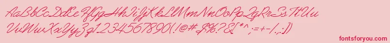 AbrazoScriptSsiItalic Font – Red Fonts on Pink Background