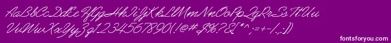 AbrazoScriptSsiItalic Font – White Fonts on Purple Background