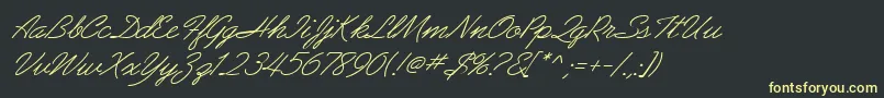 AbrazoScriptSsiItalic Font – Yellow Fonts on Black Background