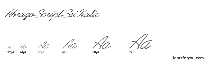Размеры шрифта AbrazoScriptSsiItalic