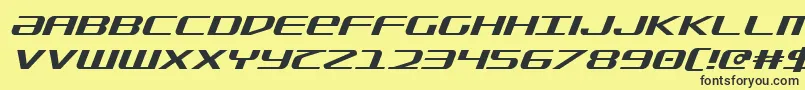 フォントSdfItalic – 黒い文字の黄色い背景