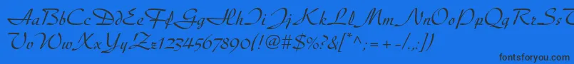 Diskusltstd Font – Black Fonts on Blue Background
