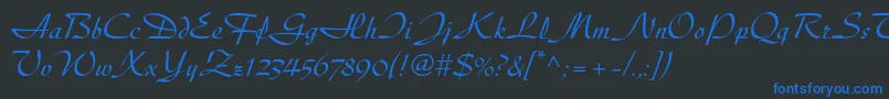 Diskusltstd Font – Blue Fonts on Black Background