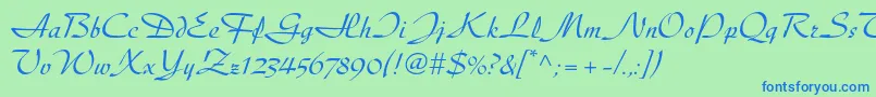 Diskusltstd Font – Blue Fonts on Green Background