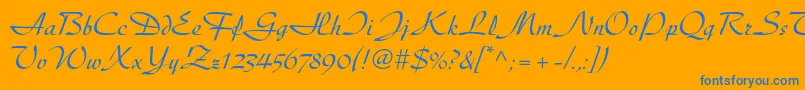 Diskusltstd Font – Blue Fonts on Orange Background