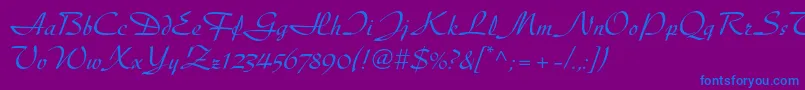 Diskusltstd Font – Blue Fonts on Purple Background
