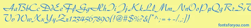 Diskusltstd Font – Blue Fonts on Yellow Background