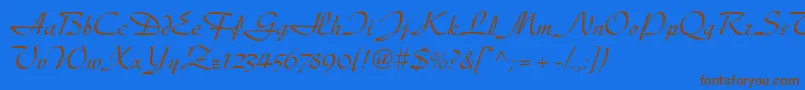 Diskusltstd Font – Brown Fonts on Blue Background