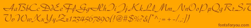 Diskusltstd Font – Brown Fonts on Orange Background