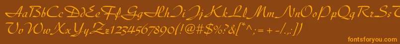 Diskusltstd Font – Orange Fonts on Brown Background