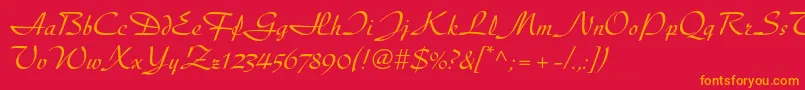 Diskusltstd Font – Orange Fonts on Red Background
