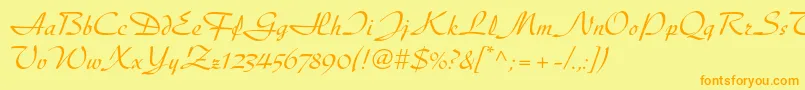 Diskusltstd Font – Orange Fonts on Yellow Background