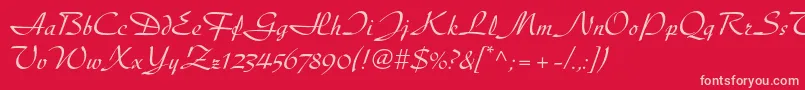 Diskusltstd Font – Pink Fonts on Red Background