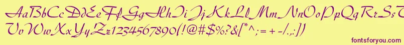 Diskusltstd Font – Purple Fonts on Yellow Background