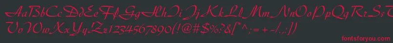 フォントDiskusltstd – 黒い背景に赤い文字