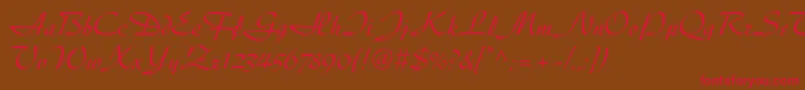 Diskusltstd Font – Red Fonts on Brown Background