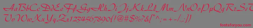 Diskusltstd Font – Red Fonts on Gray Background