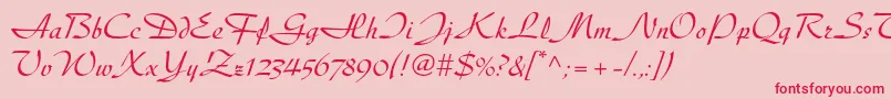 Diskusltstd Font – Red Fonts on Pink Background