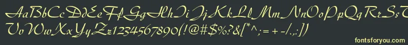 Diskusltstd Font – Yellow Fonts on Black Background