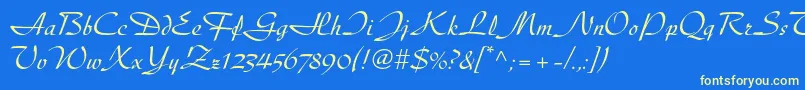 Diskusltstd Font – Yellow Fonts on Blue Background