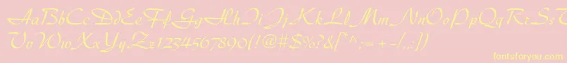 fuente Diskusltstd – Fuentes Amarillas Sobre Fondo Rosa