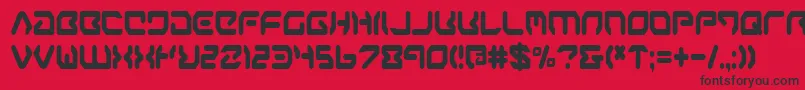 Czcionka AirstripOneCondensed – czarne czcionki na czerwonym tle