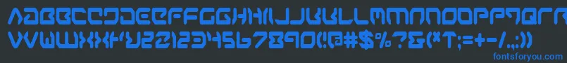 AirstripOneCondensed Font – Blue Fonts on Black Background