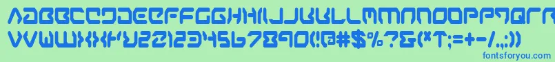 AirstripOneCondensed Font – Blue Fonts on Green Background