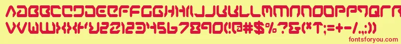 Fonte AirstripOneCondensed – fontes vermelhas em um fundo amarelo