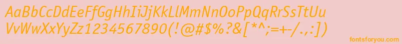 ItcOfficinaSansLtBookItalic Font – Orange Fonts on Pink Background