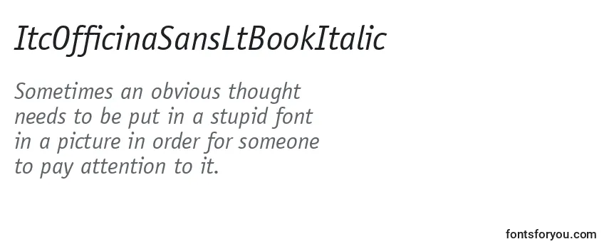 ItcOfficinaSansLtBookItalic -fontin tarkastelu