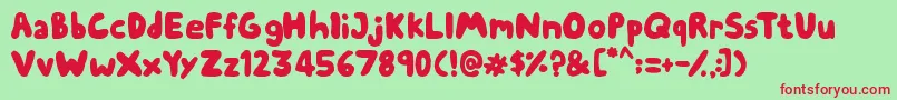 ChubbyThumbs Font – Red Fonts on Green Background