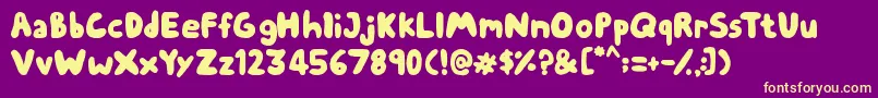 ChubbyThumbs Font – Yellow Fonts on Purple Background