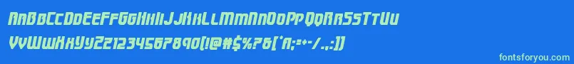 Speedwagoncondital Font – Green Fonts on Blue Background