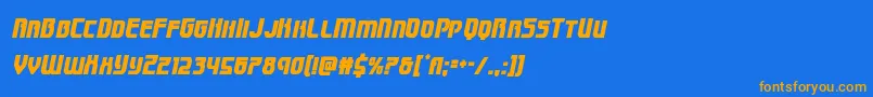 Speedwagoncondital Font – Orange Fonts on Blue Background