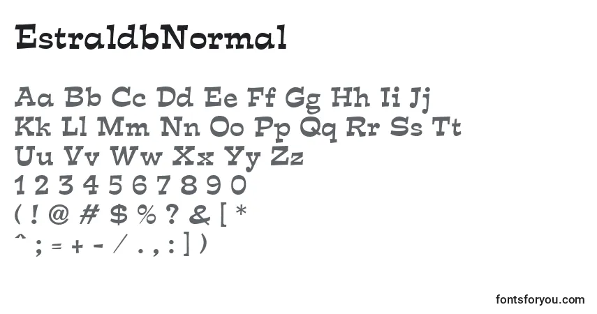 A fonte EstraldbNormal – alfabeto, números, caracteres especiais