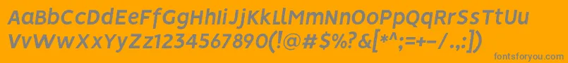 VisionBolditalic Font – Gray Fonts on Orange Background