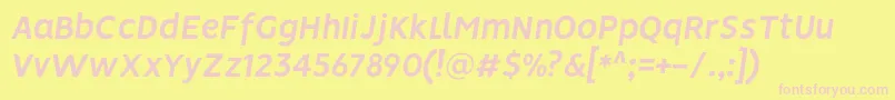 VisionBolditalic Font – Pink Fonts on Yellow Background