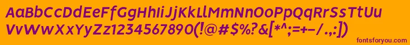 VisionBolditalic Font – Purple Fonts on Orange Background