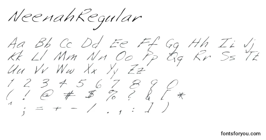 Шрифт NeenahRegular – алфавит, цифры, специальные символы