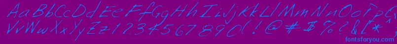 NeenahRegular-Schriftart – Blaue Schriften auf violettem Hintergrund