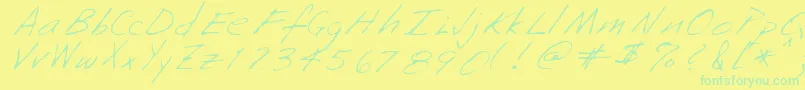 NeenahRegular-Schriftart – Grüne Schriften auf gelbem Hintergrund