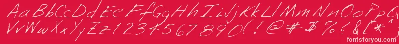 NeenahRegular-Schriftart – Rosa Schriften auf rotem Hintergrund