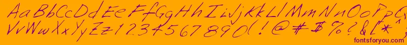NeenahRegular Font – Purple Fonts on Orange Background