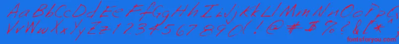 NeenahRegular-fontti – punaiset fontit sinisellä taustalla