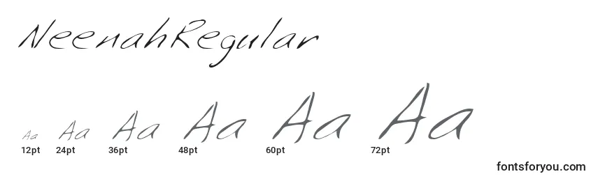 Размеры шрифта NeenahRegular