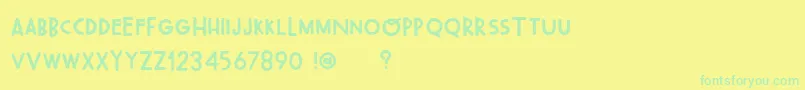 OhWonderfulRegularDemo Font – Green Fonts on Yellow Background