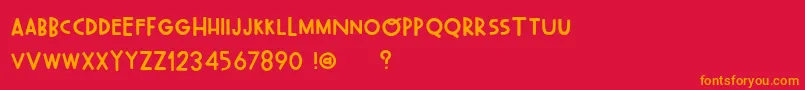 OhWonderfulRegularDemo Font – Orange Fonts on Red Background