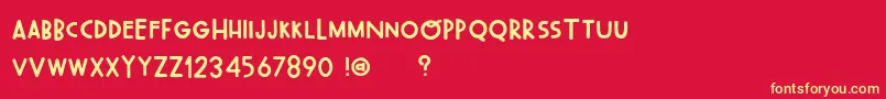 OhWonderfulRegularDemo Font – Yellow Fonts on Red Background