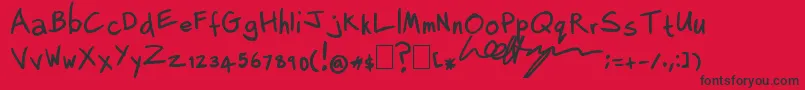 LeeHodges Font – Black Fonts on Red Background